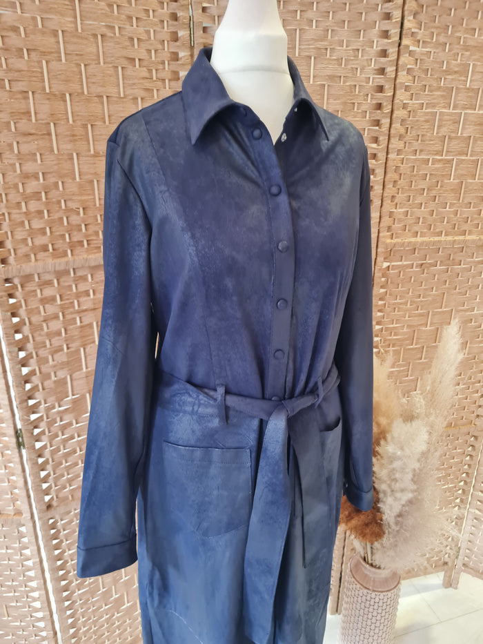 Sandwich Navy suede dress 8 RRP £169