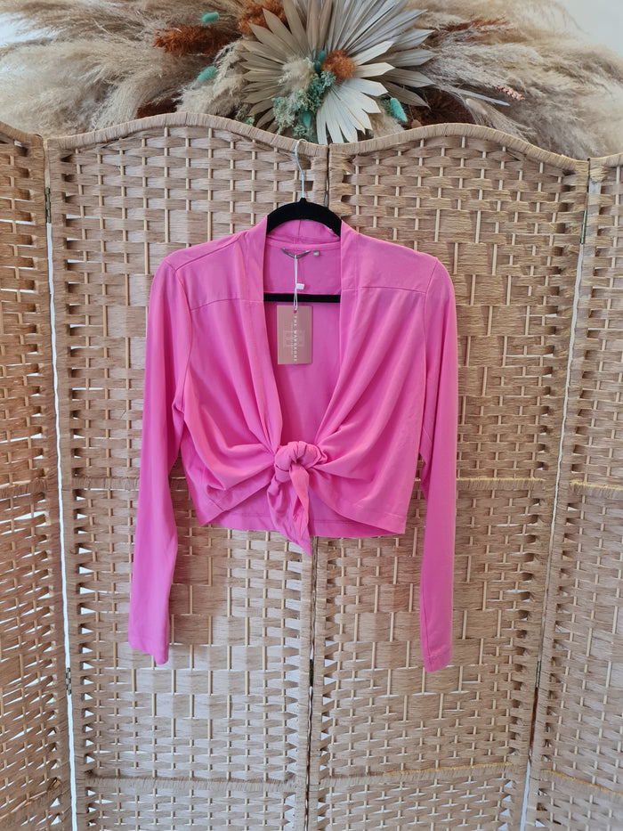 Sandwich Pink Tie Front Shrug M