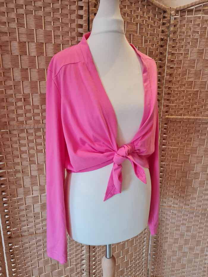 Sandwich Pink Tie Front Shrug M