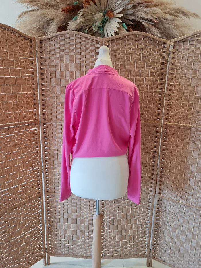 Sandwich Pink Tie Front Shrug M