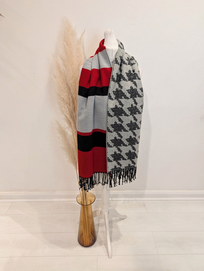 Sandwich Red reversible Scarf