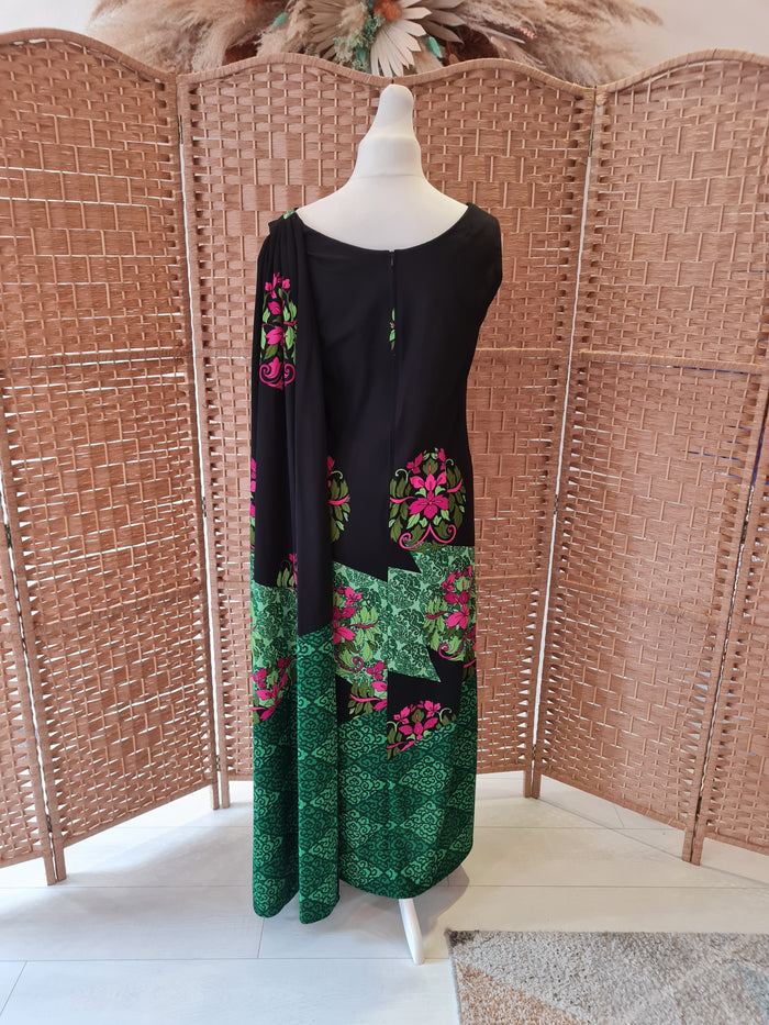 Sari Style Maxi Black and Green 12-14