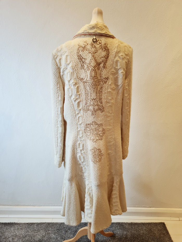 Save the Queen Cream Embellished Coat XL