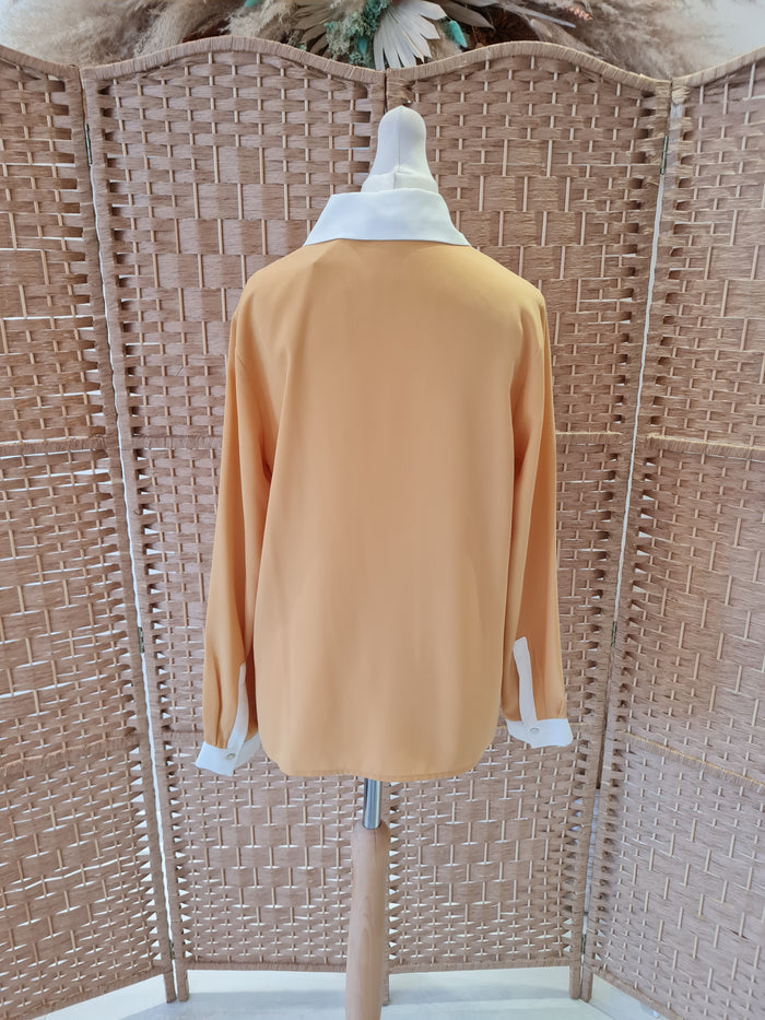 Savida Mustard Tie Neck Blouse Small
