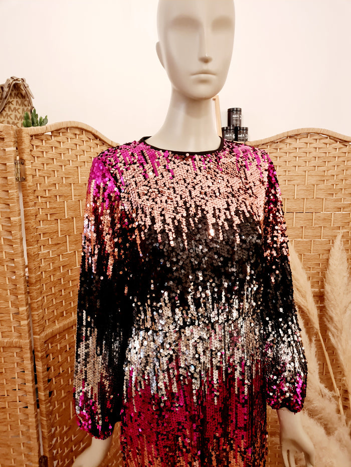 Savida pink sequin dress M New