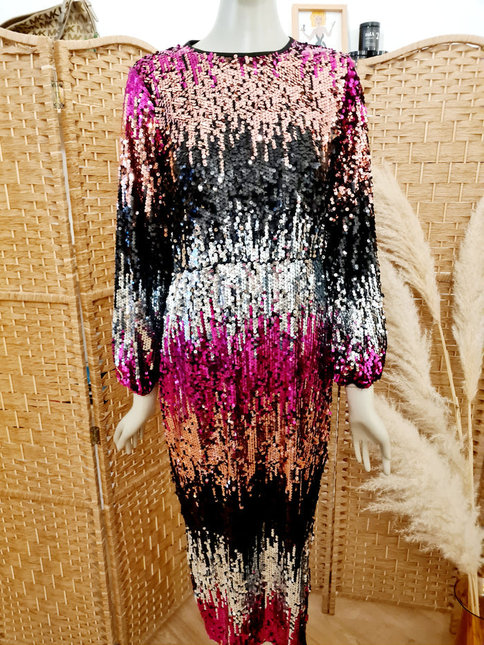 Savida pink sequin dress M New