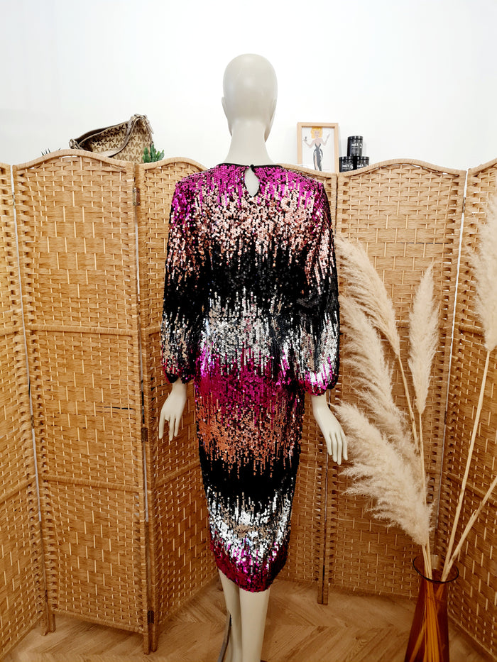 Savida pink sequin dress M New