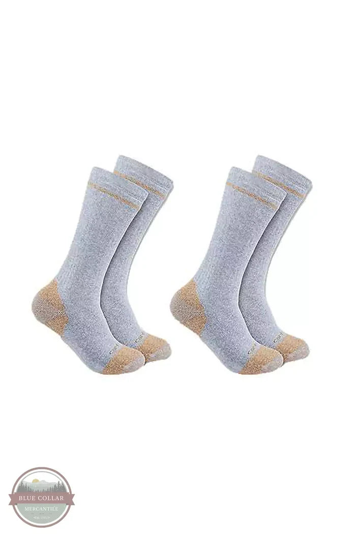 Carhartt SB5552M&nbsp;Midweight Cotton Blend Steel Toe Boot Socks 2-Pack Grey Side View