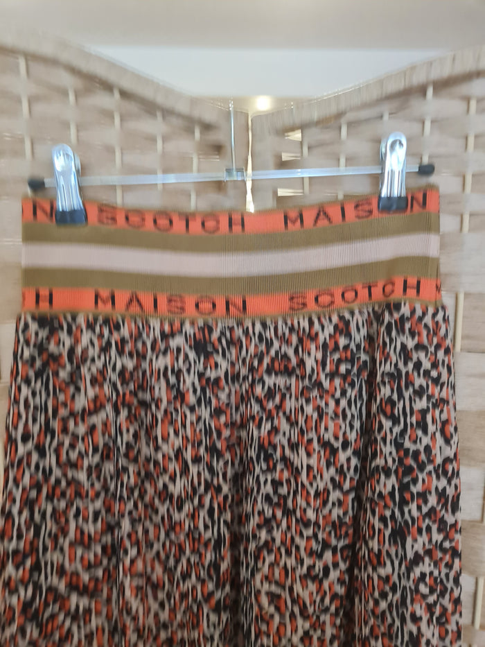 Scotch & Soda Leopard pleated skirt S