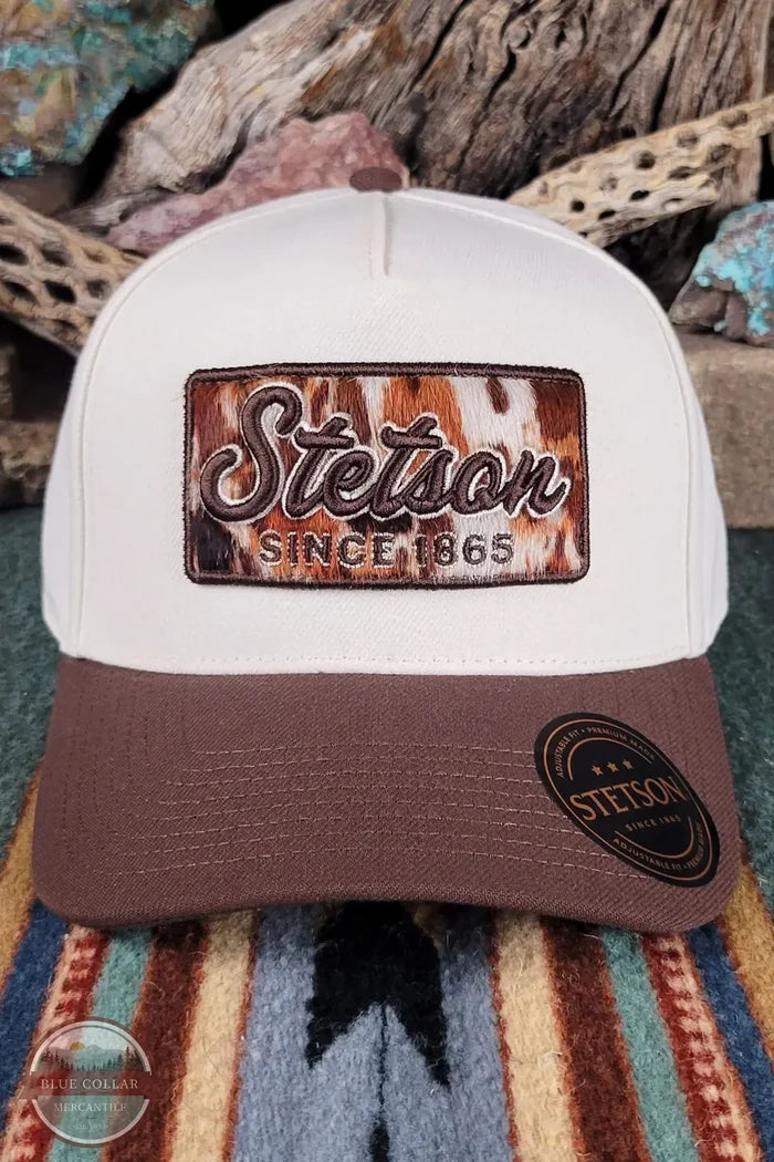 Stetson SCSCAF-0004 Cowhide Patch Trucker Hat front view