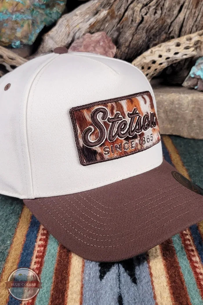 Stetson SCSCAF-0004 Cowhide Patch Trucker Hat side view