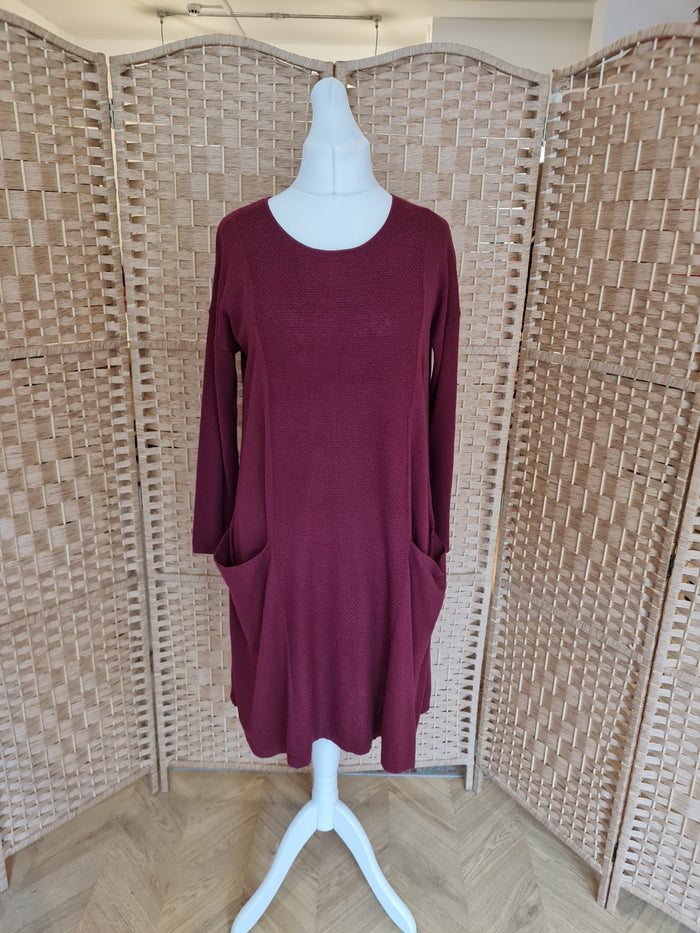 Seasalt Burgundy jumper dress 14