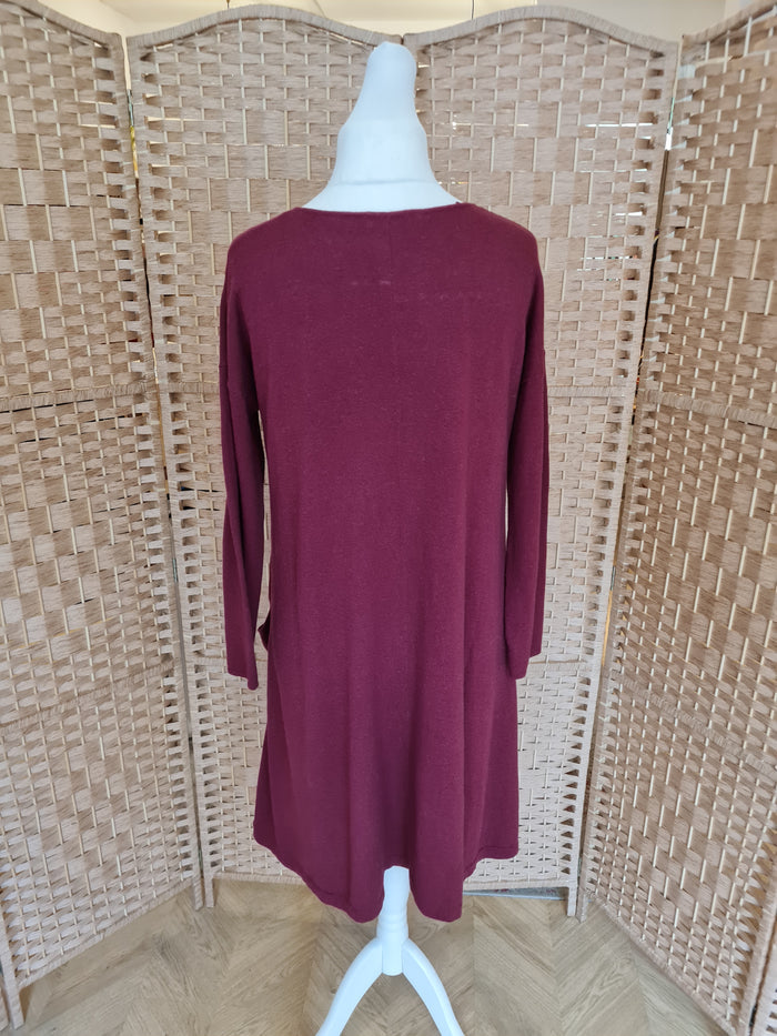 Seasalt Burgundy jumper dress 14