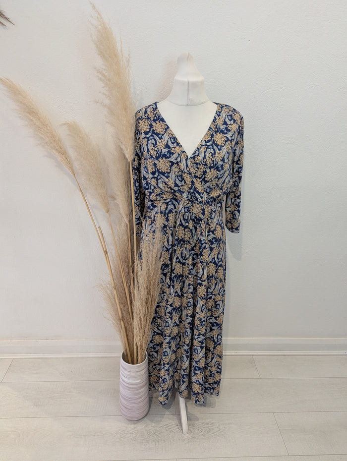 Seasalt Cornwall blue floral dress 16