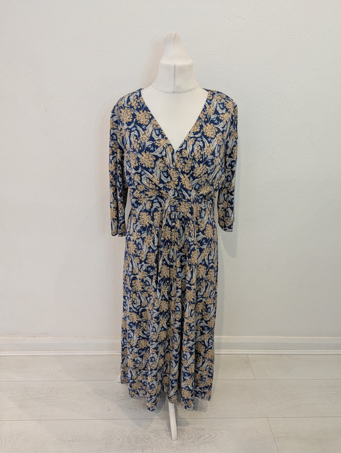 Seasalt Cornwall blue floral dress 16