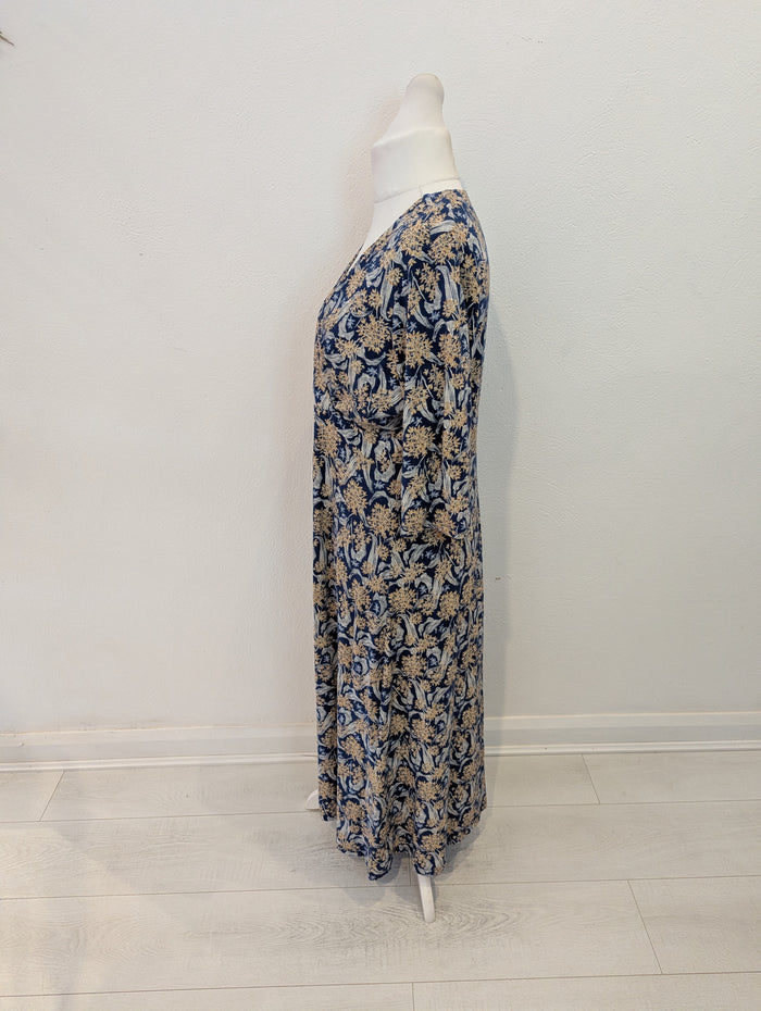 Seasalt Cornwall blue floral dress 16