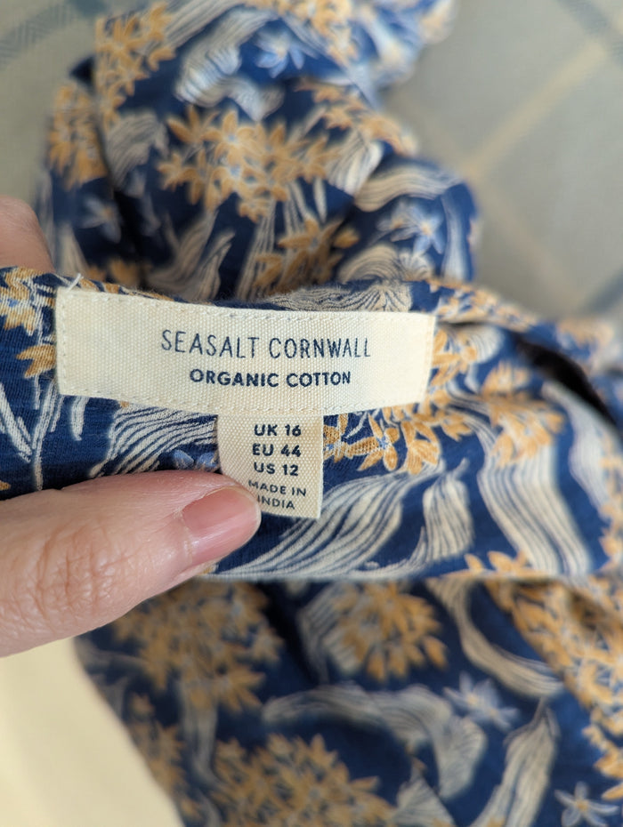 Seasalt Cornwall blue floral dress 16