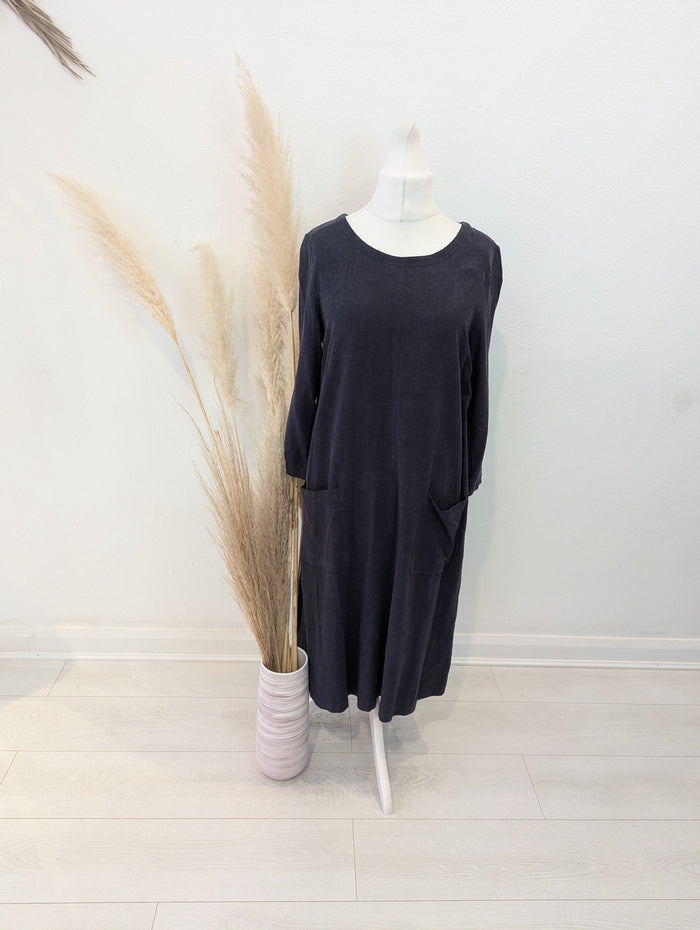 SeaSalt Cornwall Grey Linen Mix Dress 14
