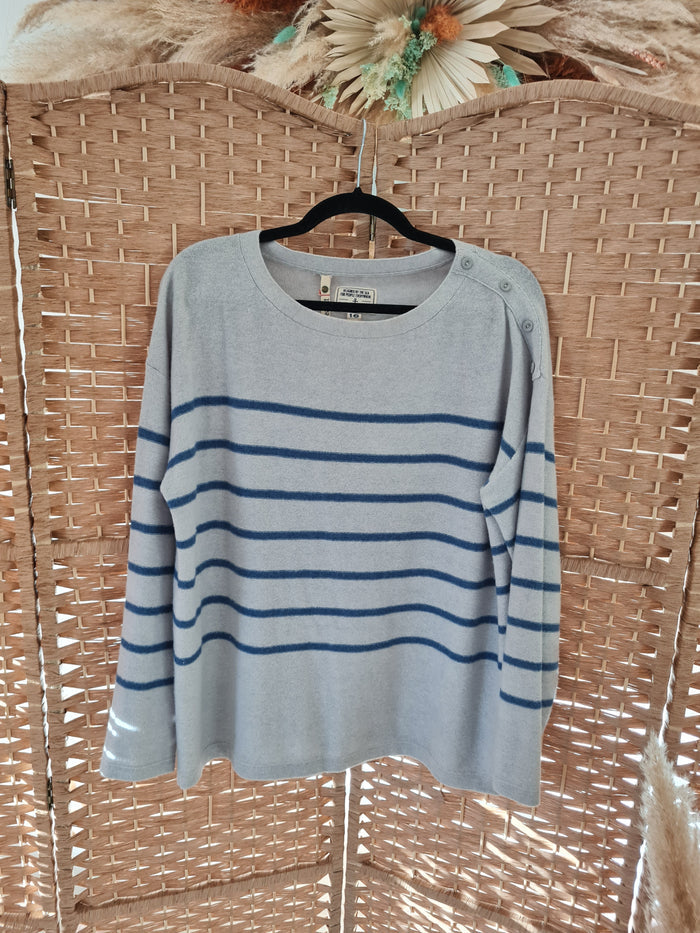 Seasalt grey stripe jumper 16