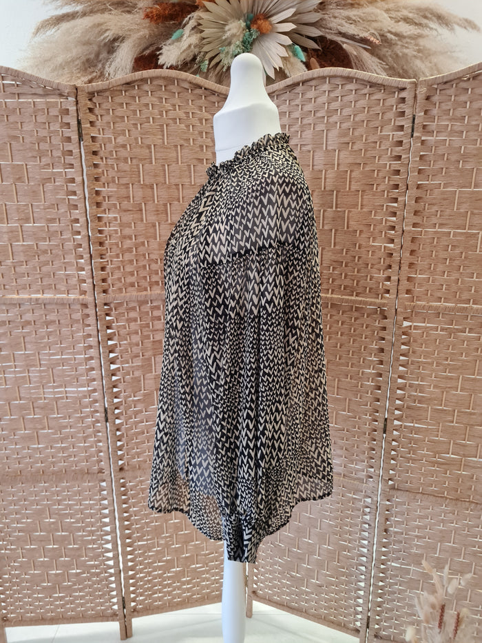 Second Female Black/Beige V Blouse XL