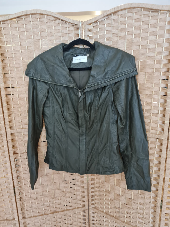 Selected Femme Chocolate Leather Jacket 36