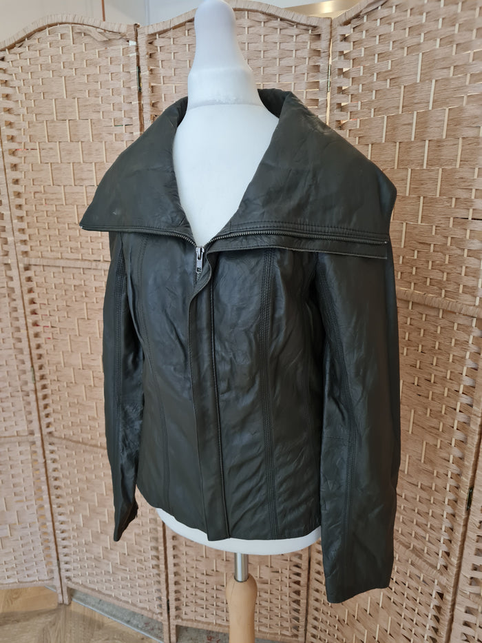 Selected Femme Chocolate Leather Jacket 36