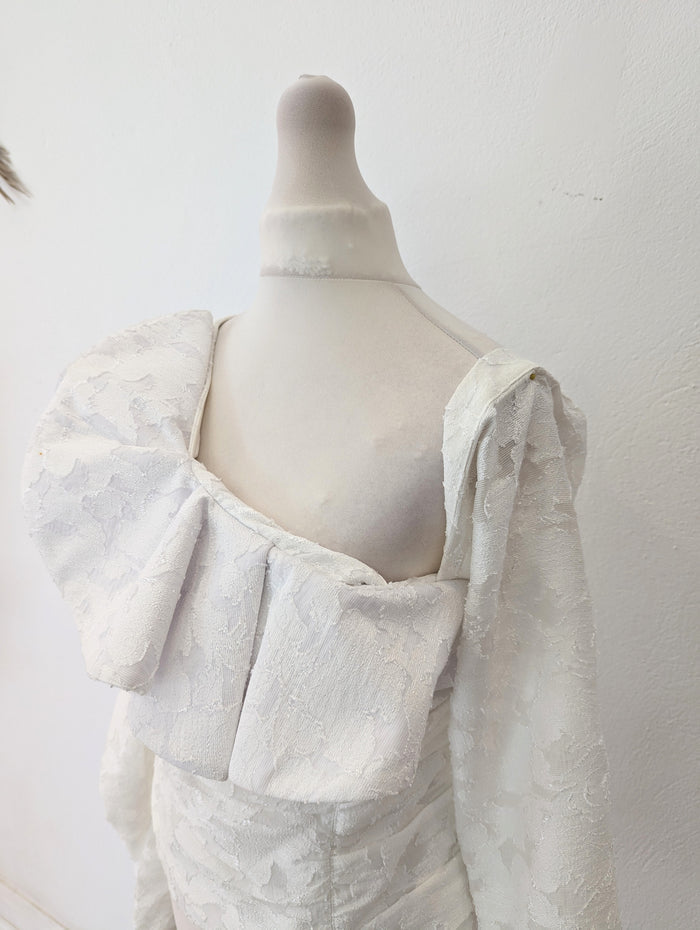 Self Portrait White Lace Puff Shoulder Top 10