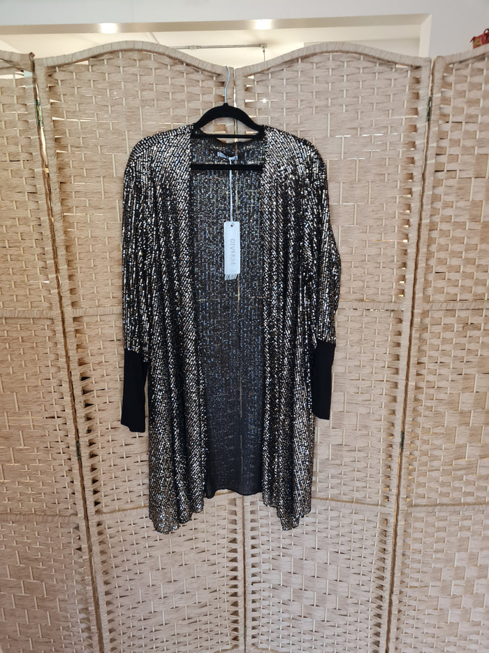 Sequin cardigan in black