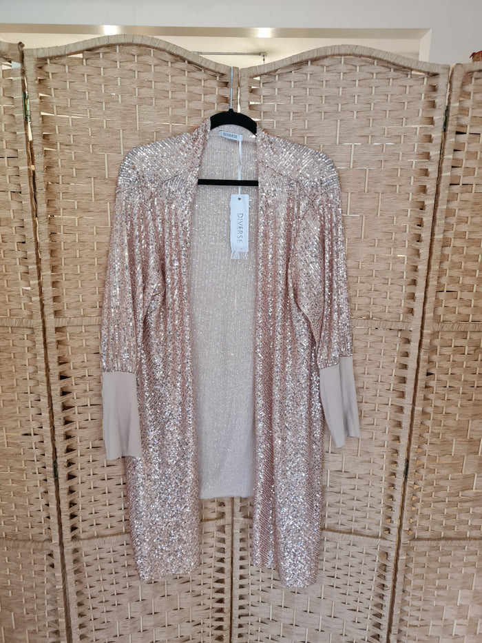 Sequin Cardigan in Copper
