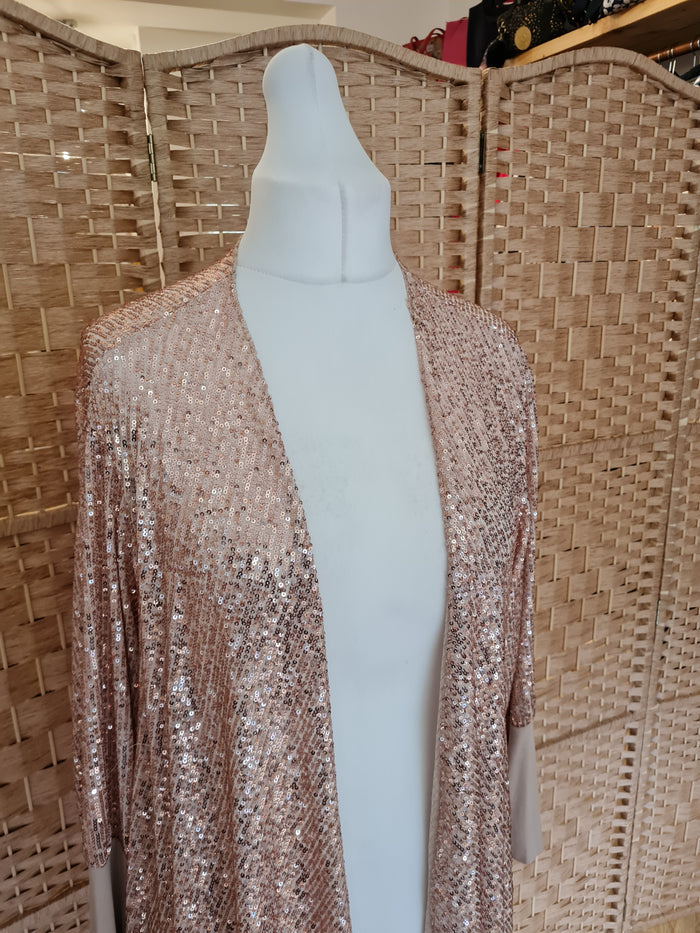 Sequin Cardigan in Copper