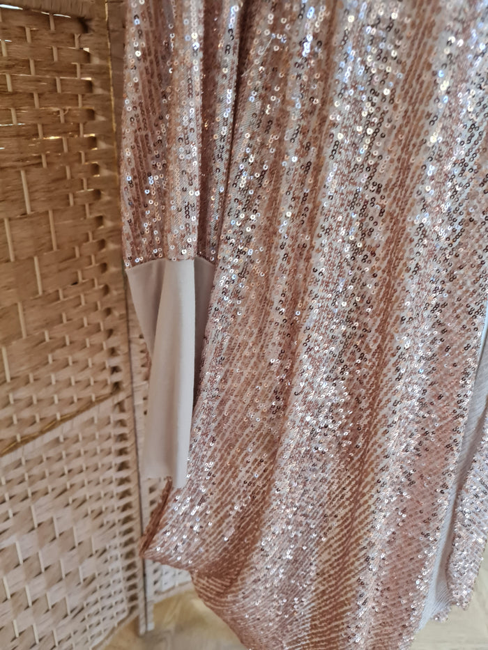 Sequin Cardigan in Copper
