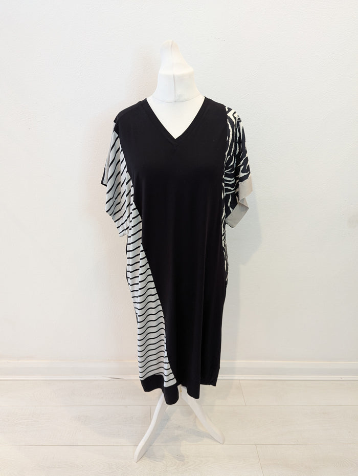Seva Black/White Jersey Dress XL