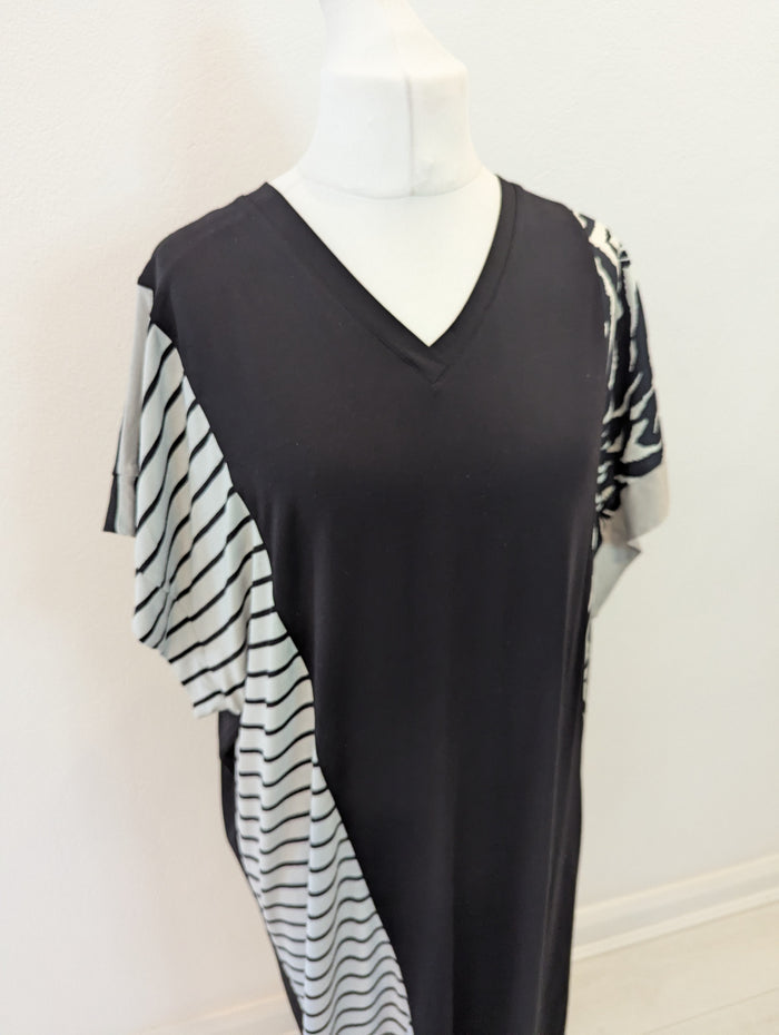 Seva Black/White Jersey Dress XL