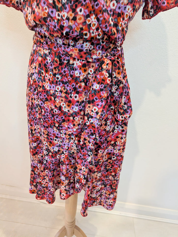 She Goes Wear The Label red multi wrap dress 8