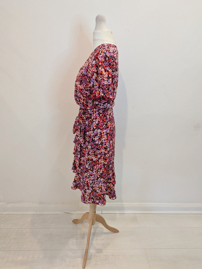 She Goes Wear The Label red multi wrap dress 8
