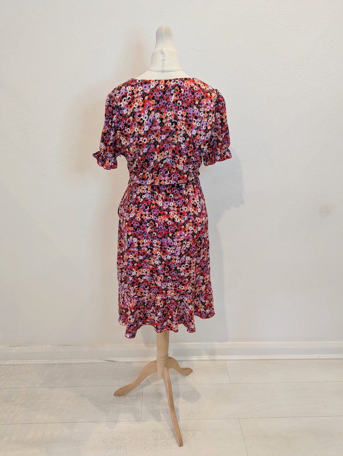 She Goes Wear The Label red multi wrap dress 8