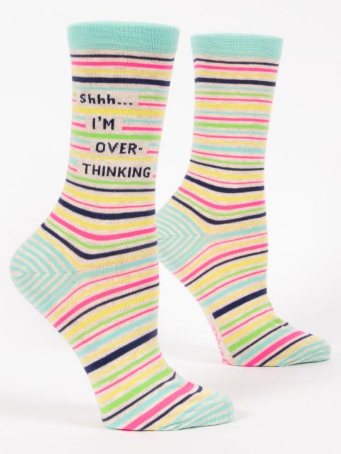 Shhh I'm Overthinking W-Crew Socks BLUEQ