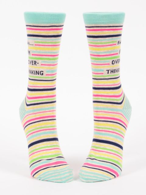 Shhh I'm Overthinking W-Crew Socks BLUEQ