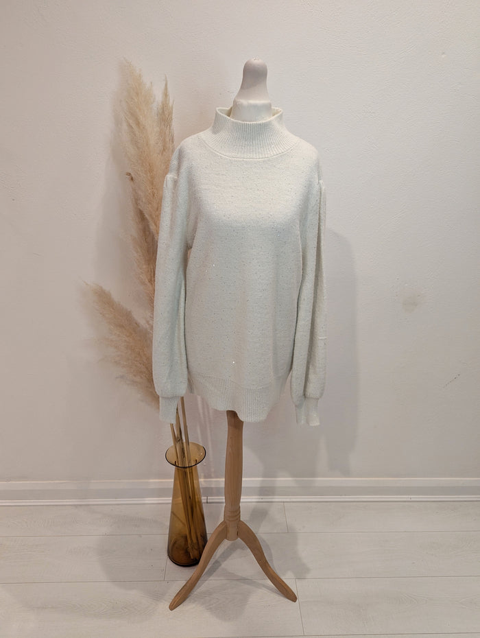 Silvian Heach winter white glitter jumper S