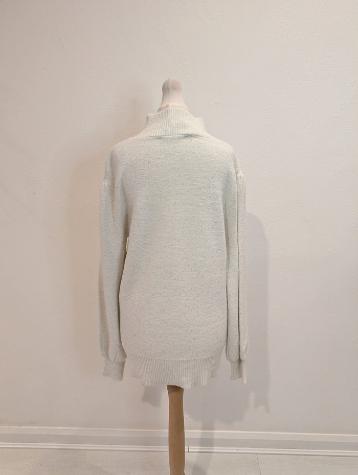 Silvian Heach winter white glitter jumper S