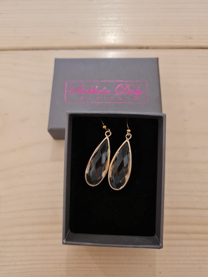 Siobhan Daly Crystal Tear drop Earrings