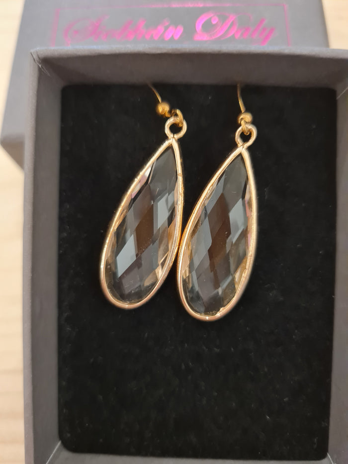Siobhan Daly Crystal Tear drop Earrings