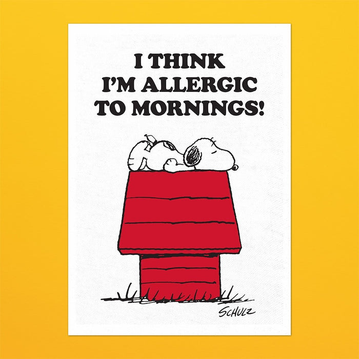 SNOOPY & ALLERGIC TO MORNINGS TEA TOWEL