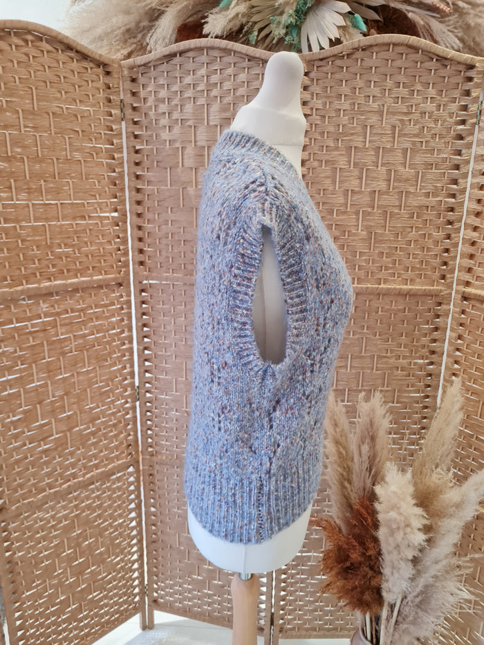 Soaked In luxury blue knitted Vest XS New RRP £60