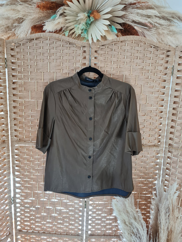 Soaked in luxury Pleather Shirt XS £75