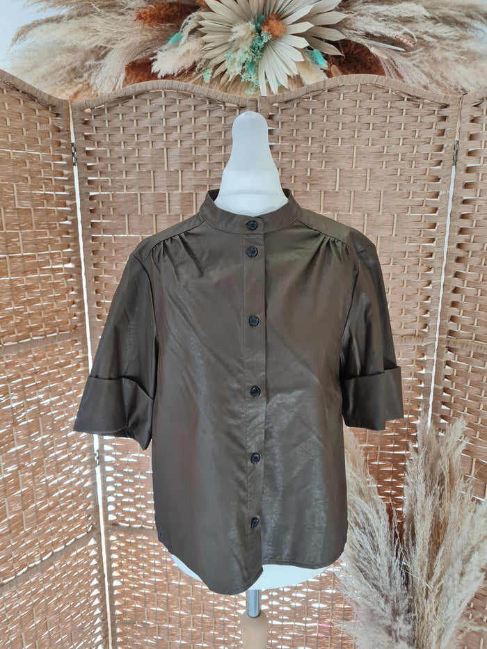 Soaked in luxury Pleather Shirt XS £75
