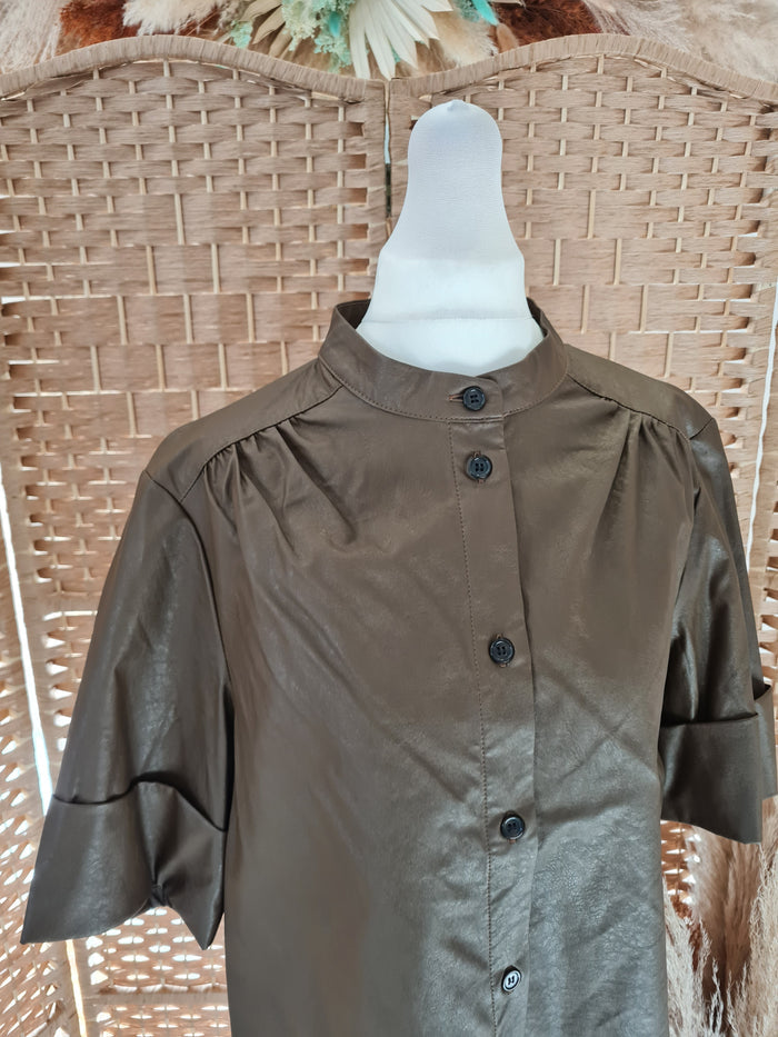 Soaked in luxury Pleather Shirt XS £75