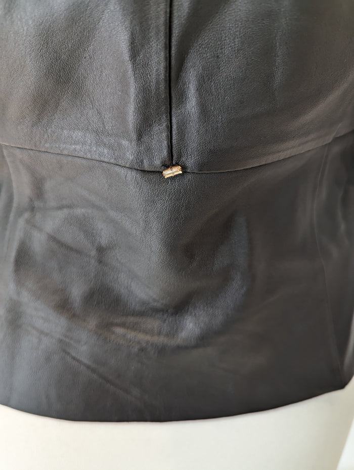 SportMax Black Leather Jacket 10