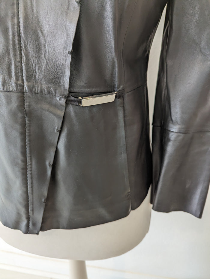 SportMax Black Leather Jacket 10