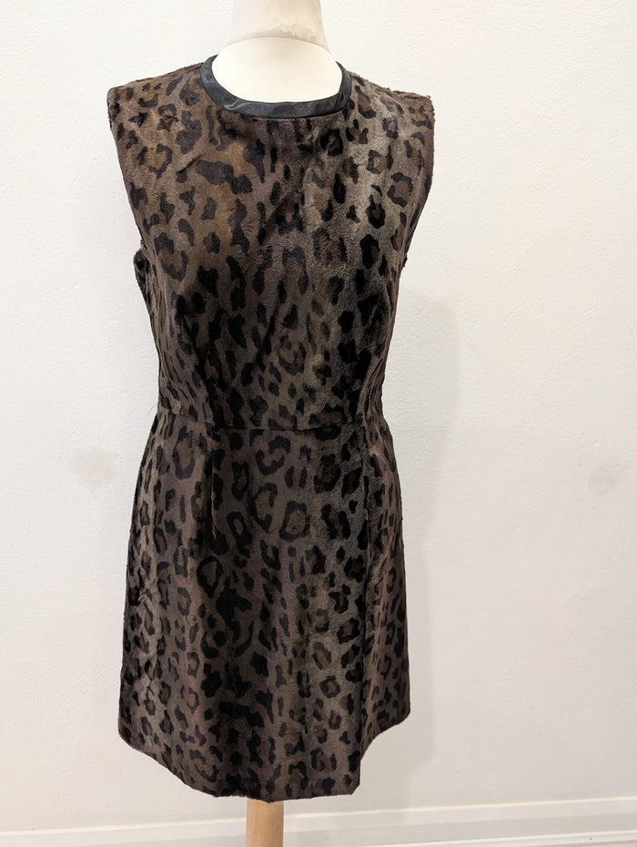 Sportmax Leopard Faux Fur dress 6/8